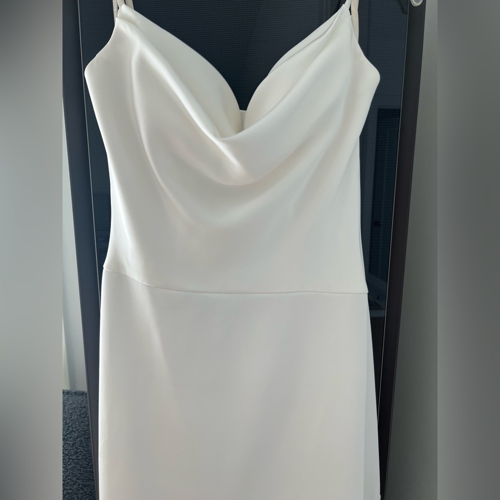 Off-white Casablanca Bridal Wedding Dress with Cowl Neck
